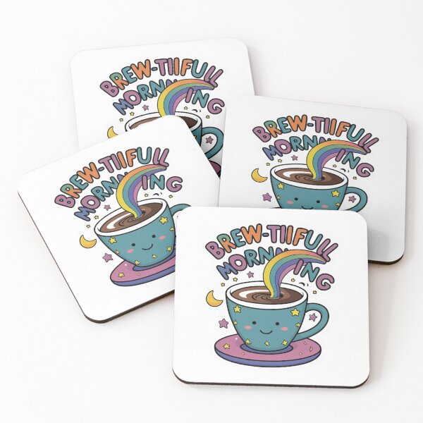 Item preview, Brew-tiful Morning - Whimsical Coffee & Rainbow Art designed and sold by Spicex2.