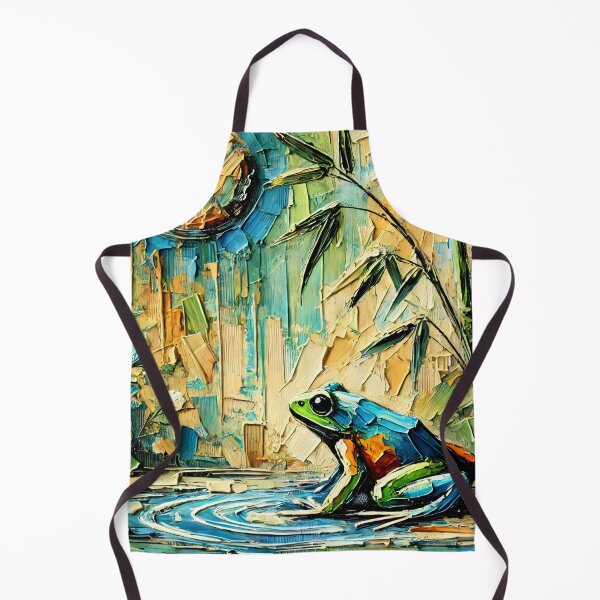 Item preview, Lunar Reflections: Vibrant Palette Knife Frog Art designed and sold by SakuraJapanArt.
