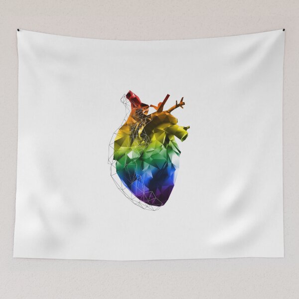 Item preview, rainbow polygon heart designed and sold by missninjacookie.