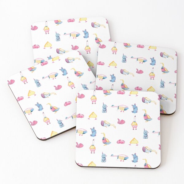 Item preview, cute bunny and duck illustration designed and sold by sujeefineart.