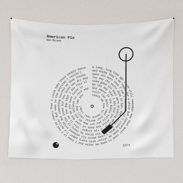 Item preview, American Pie, Don McLean Lyrics Poster designed and sold by MancBusyBee.