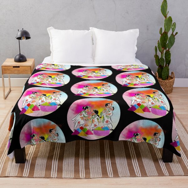 Item preview, A joyful family celebrating Holi, the Festival of Colors. designed and sold by Wantanadesign.