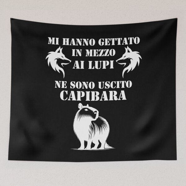 Item preview, Mi hanno gettato in mezzo ai lupi ne sono uscito capibara Funny designed and sold by superpixus.