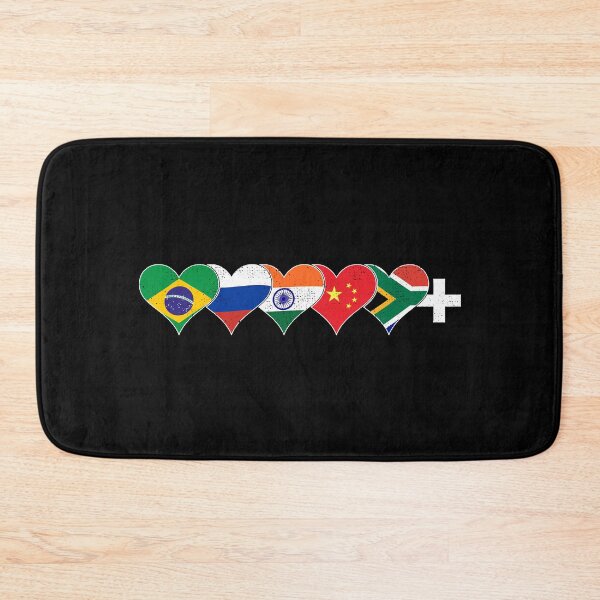 Item preview, BRICS+ Flags Hearts - Brazil, Russia, India, China, South Africa designed and sold by venomousvector.