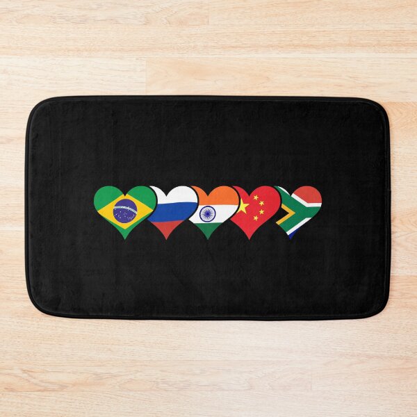 Item preview, Brics Flags Hearts - Brazil, Russia, India, China, South Africa designed and sold by venomousvector.