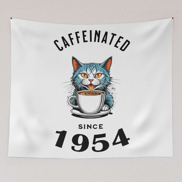 Item preview, Cat Caffeinated Since 1954 designed and sold by LegendaryDesigns.