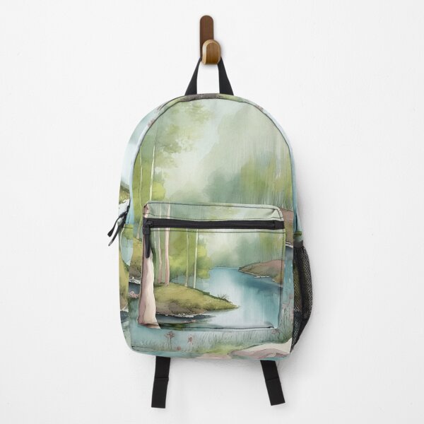 Item preview, Forest Lake in Spring Landscape Watercolor Painting | Watercolor Landscape | Watercolor Art | Watercolor Scenery designed and sold by UnhingedBird.