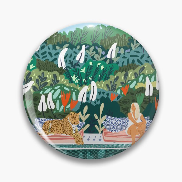Item preview, Chilling by the pool with my leopard Tropical Jungle Nature Wildlife Bohemian Morocco Travel designed and sold by 83oranges.com.