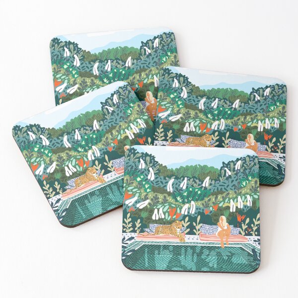 Item preview, Chilling by the pool with my leopard Tropical Jungle Nature Wildlife Bohemian Morocco Travel designed and sold by 83oranges.com.