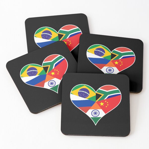 Item preview, Brics Flags Heart - Brazil, Russia, India, China, South Africa designed and sold by venomousvector.