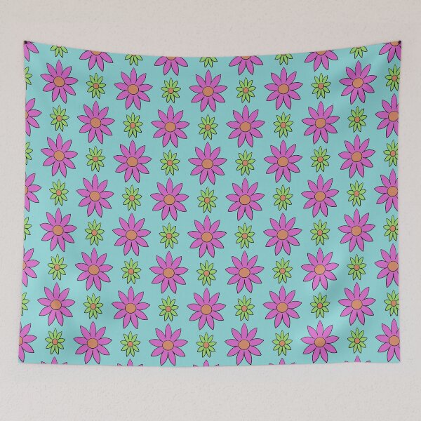 Artikelvorschau, blauer hintergrund blumenmuster entworfen und verkauft von lotus2lin.