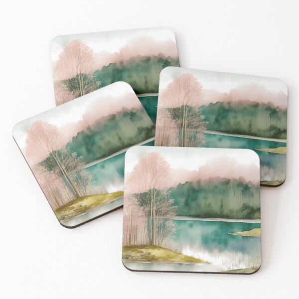 Item preview, Forest Lake in Spring Landscape Watercolor Painting | Watercolor Landscape | Watercolor Art | Watercolor Scenery designed and sold by UnhingedBird.