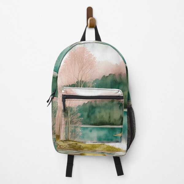 Item preview, Forest Lake in Spring Landscape Watercolor Painting | Watercolor Landscape | Watercolor Art | Watercolor Scenery designed and sold by UnhingedBird.