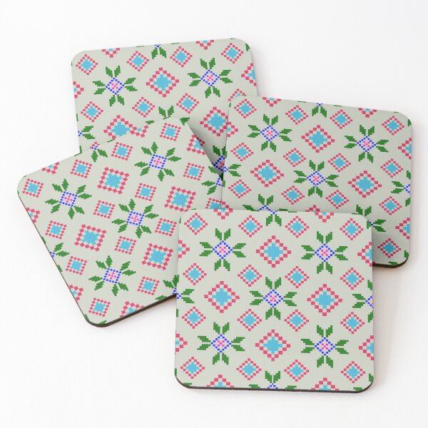 Item preview, pixel fabric picture of flowers designed and sold by lotus2lin.