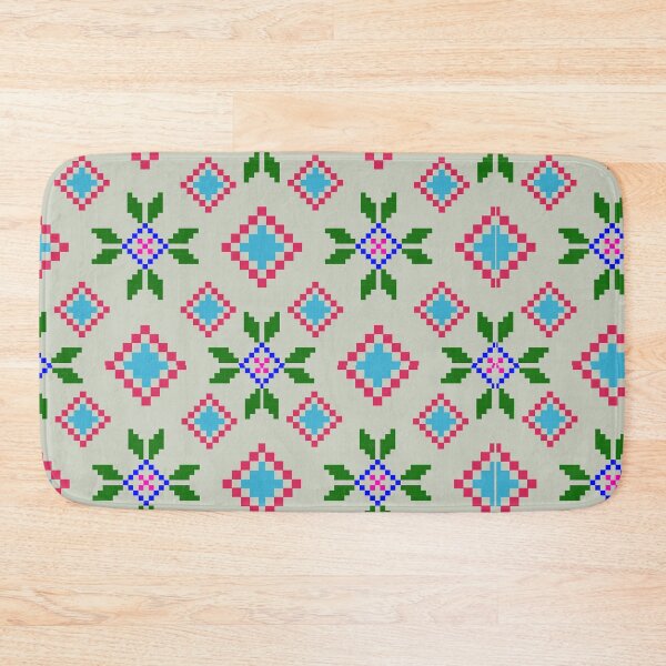 Item preview, pixel fabric picture of flowers designed and sold by lotus2lin.