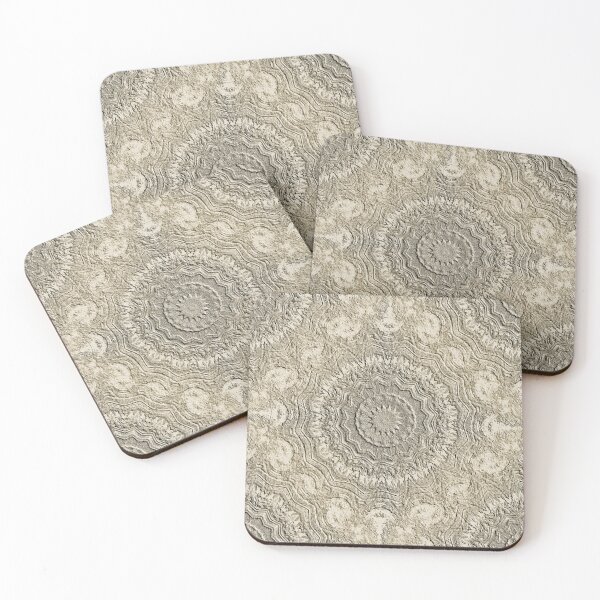 Item preview, Decorative Embossed Mandala Pattern in Cream designed and sold by Artistestella.