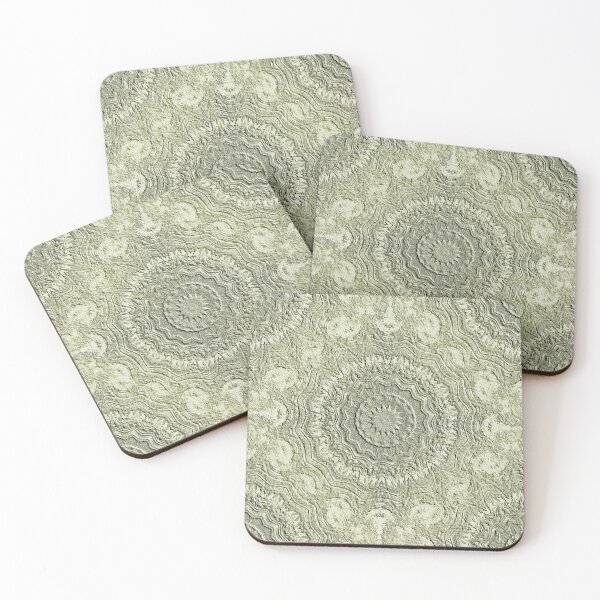 Item preview, Decorative Embossed Mandala Pattern in Green designed and sold by Artistestella.