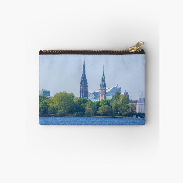 Item preview, Outer Alster with town hall, Elbphilharmonie and former main church St. Nikolai designed and sold by Torsten  Krüger.