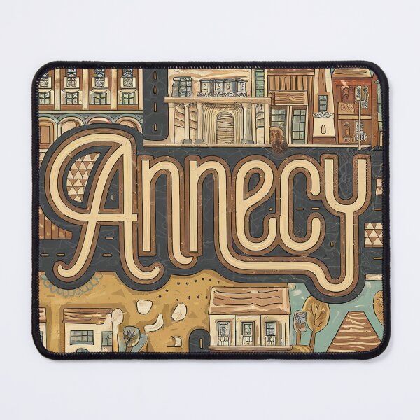 Item preview, Annecy City of France Whimsical Retro Doodle Typography Art designed and sold by Witty Shirts.