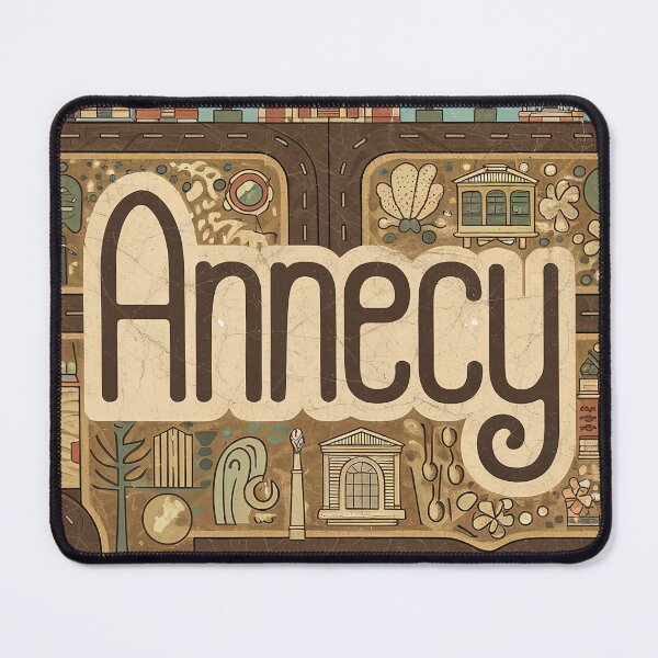 Item preview, Vintage Annecy City of France Whimsical Retro Doodle Typography Art designed and sold by Witty Shirts.