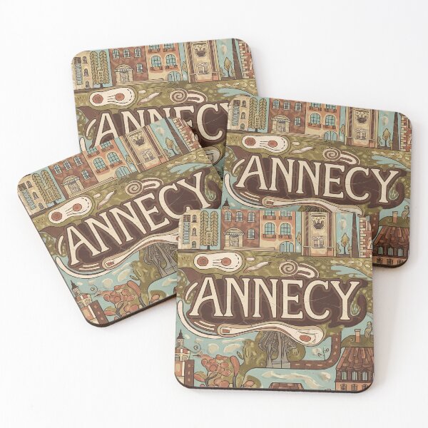 Item preview, Vintage Annecy City of France Whimsical Retro Doodle Typography Art designed and sold by Witty Shirts.