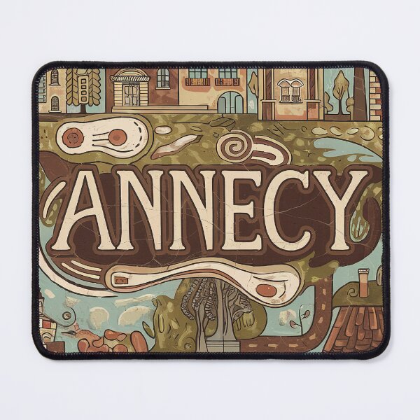 Item preview, Vintage Annecy City of France Whimsical Retro Doodle Typography Art designed and sold by Witty Shirts.