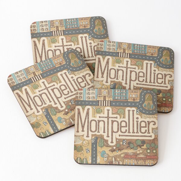 Item preview, Vintage Montpellier City of France Whimsical Retro Doodle Typography Art designed and sold by Witty Shirts.