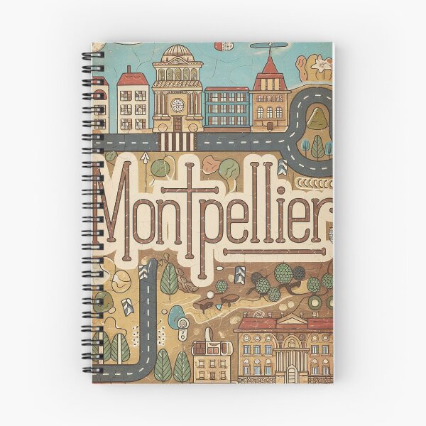 Item preview, Vintage Montpellier City of France Whimsical Retro Doodle Typography Art designed and sold by Witty Shirts.