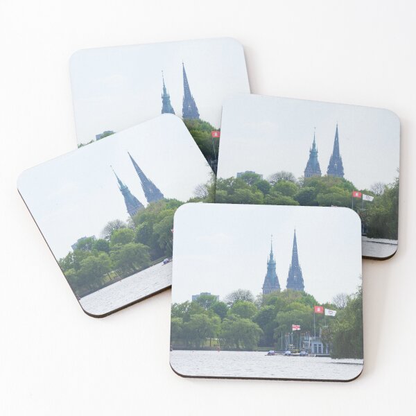 Item preview, Outer Alster with boat dock, town hall and former main church St. Nikolai designed and sold by Torsten  Krüger.