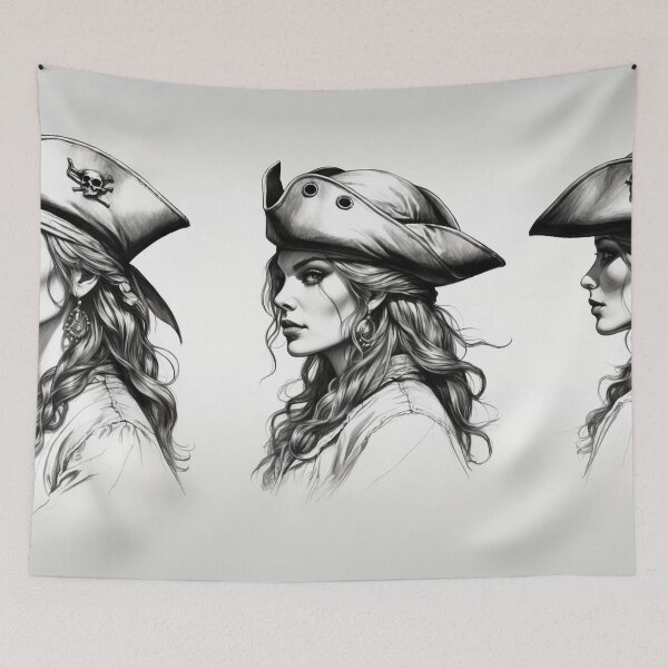 Item preview, Pirate Queen's Profiles - Monochrome Study designed and sold by photoparadise22.