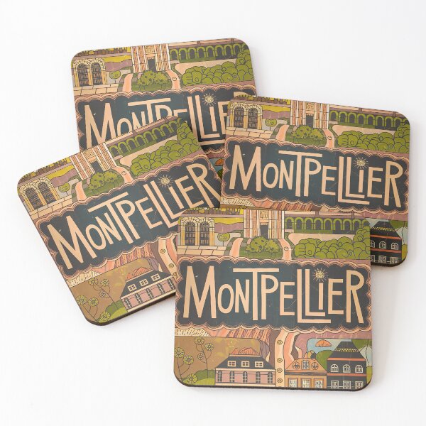 Item preview, Vintage Montpellier City of France Whimsical Retro Doodle Typography Art designed and sold by Witty Shirts.