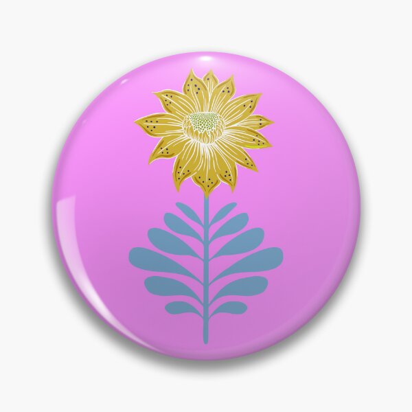 Item preview, Retro Vintage Fantasy Flowers in neon yellow and neon pink designed and sold by colorofmagic.