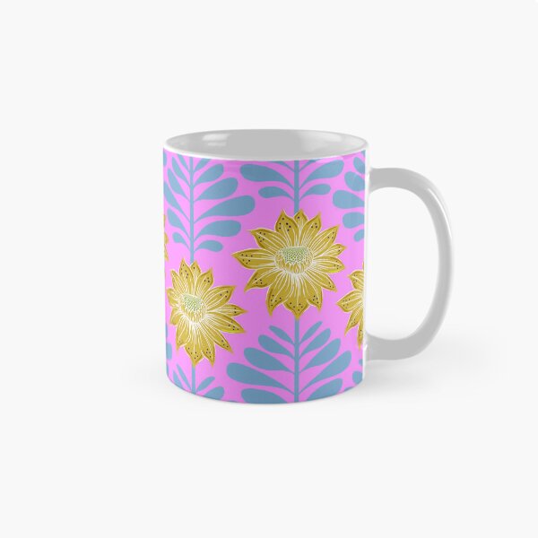 Item preview, Retro Vintage Fantasy Flowers in neon yellow and neon pink designed and sold by colorofmagic.