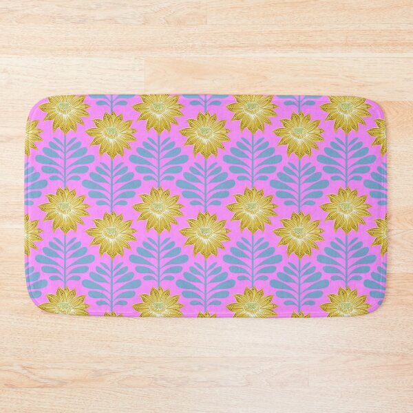 Item preview, Retro Vintage Fantasy Flowers in neon yellow and neon pink designed and sold by colorofmagic.
