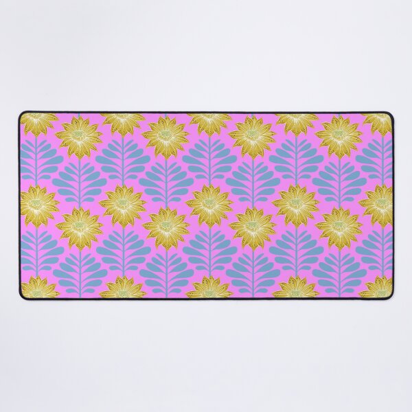Item preview, Retro Vintage Fantasy Flowers in neon yellow and neon pink designed and sold by colorofmagic.