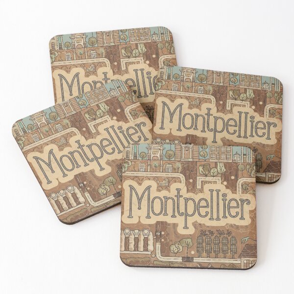 Item preview, Vintage Montpellier City of France Whimsical Retro Doodle Typography Art designed and sold by Witty Shirts.