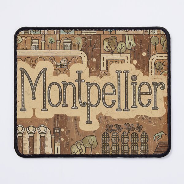 Item preview, Vintage Montpellier City of France Whimsical Retro Doodle Typography Art designed and sold by Witty Shirts.
