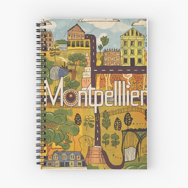Item preview, Vintage Montpellier City of France Whimsical Retro Doodle Typography Art designed and sold by Witty Shirts.