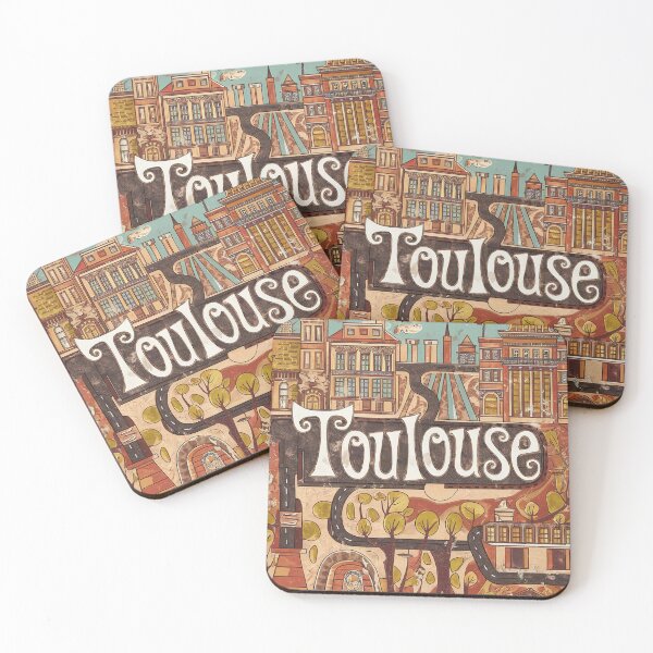 Item preview, Vintage Toulouse City of France Whimsical Retro Doodle Typography Art designed and sold by Witty Shirts.