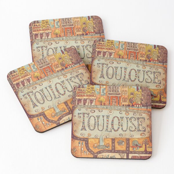 Item preview, Vintage Toulouse City of France Whimsical Retro Doodle Typography Art designed and sold by Witty Shirts.