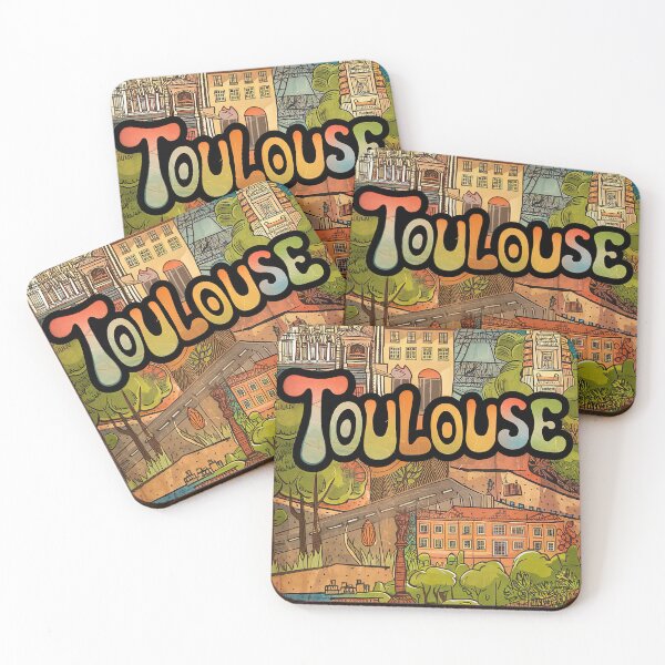 Item preview, Vintage Toulouse City of France Whimsical Retro Doodle Typography Art designed and sold by Witty Shirts.