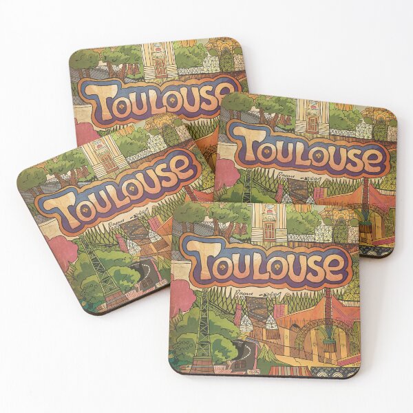 Item preview, Vintage Toulouse City of France Whimsical Retro Doodle Typography Art designed and sold by Witty Shirts.