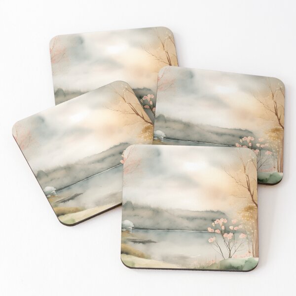 Item preview, Forest Lake in Spring Landscape Watercolor Painting | Watercolor Landscape | Watercolor Art | Watercolor Scenery designed and sold by UnhingedBird.