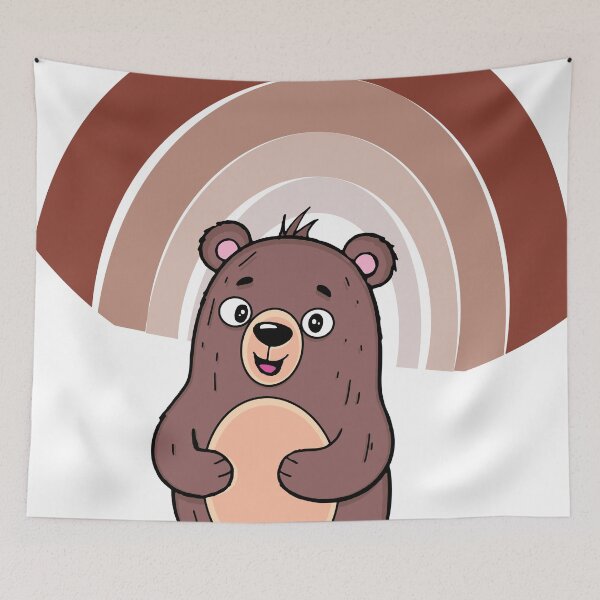 Item preview, lovely brown bear with rainbow designed and sold by Esinald.