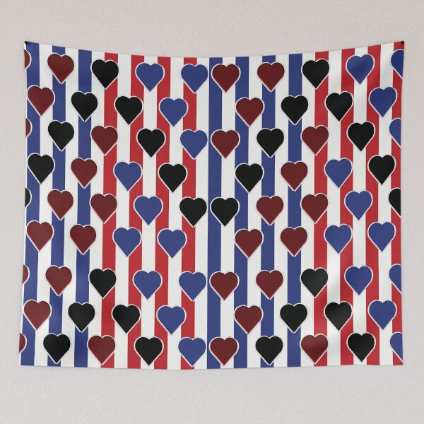 Item preview, Red Valentine Heart-blue-black-red  pattern 22 designed and sold by StudioViArt.