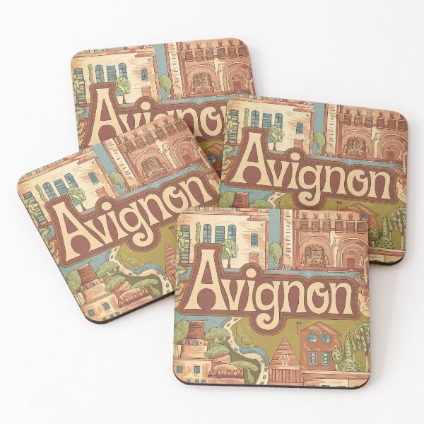 Item preview, Vintage Avignon City of France Whimsical Retro Doodle Typography Art designed and sold by Witty Shirts.