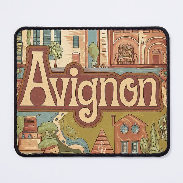 Item preview, Vintage Avignon City of France Whimsical Retro Doodle Typography Art designed and sold by Witty Shirts.