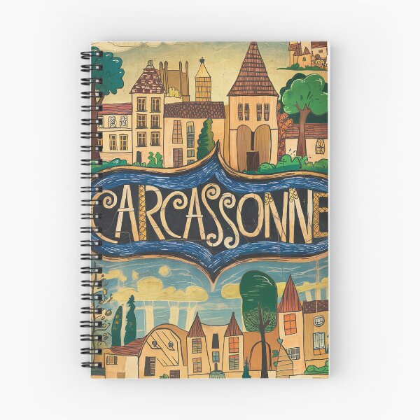 Item preview, Vintage Carcassonne City of France Whimsical Retro Doodle Typography Art designed and sold by Witty Shirts.