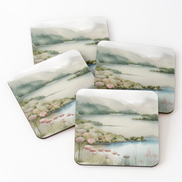 Item preview, Forest Lake in Spring Landscape Watercolor Painting | Watercolor Landscape | Watercolor Art | Watercolor Scenery designed and sold by UnhingedBird.