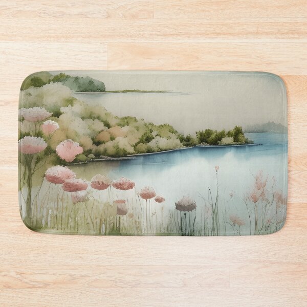 Item preview, Forest Lake in Spring Landscape Watercolor Painting | Watercolor Landscape | Watercolor Art | Watercolor Scenery designed and sold by UnhingedBird.
